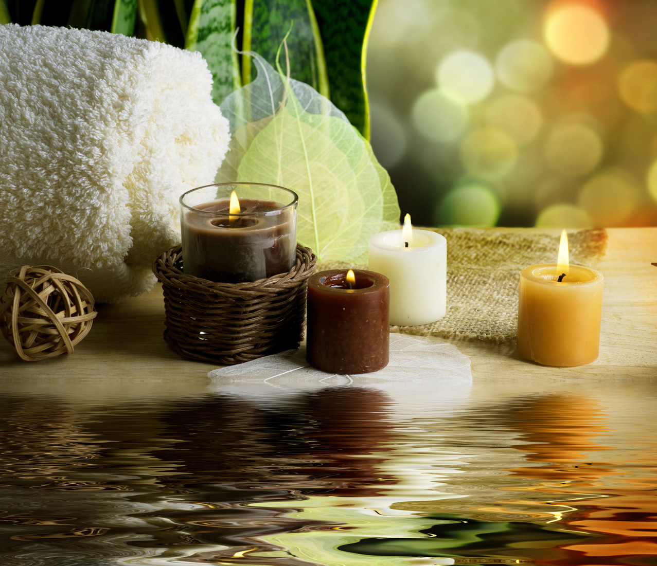 Spa Candles on Water